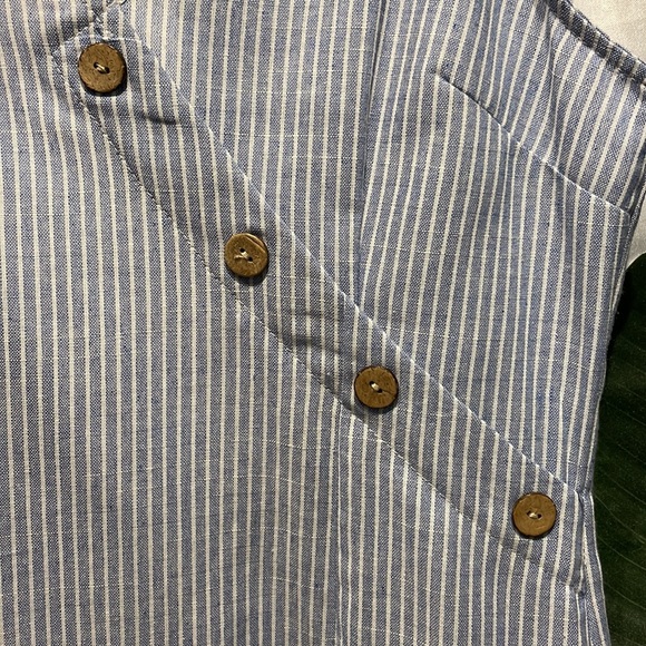 SHEIN Asymmetric Button Knot Strap Striped Cami Dress - Picture 7 of 8